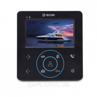  Відеодомофон BCOM BD-480 Black з кольоровим 4 дюймовим TFT-екраном, сенсорними . . фото 2