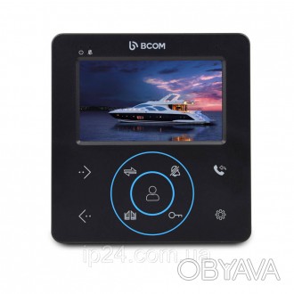 Відеодомофон BCOM BD-480 Black з кольоровим 4 дюймовим TFT-екраном, сенсорними . . фото 1