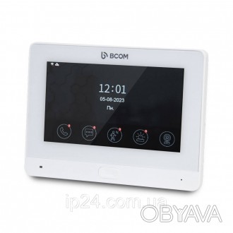 Видеодомофон BCOM BD-760FHD/T White с цветным сенсорным 7-дюймовым IPS-экраном с. . фото 1