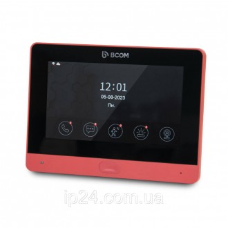 Видеодомофон BCOM BD-760FHD/T Red с цветным сенсорным 7-дюймовым IPS-экраном с п. . фото 2