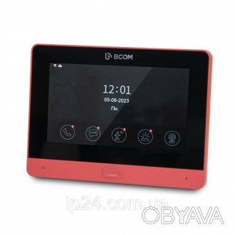 Видеодомофон BCOM BD-760FHD/T Red с цветным сенсорным 7-дюймовым IPS-экраном с п. . фото 1