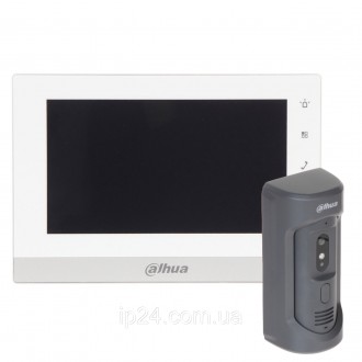 Комплект ip домофона Dahua DHI-VTH1550CH-S2 + вызывная панель DHI-VTO2101E-P-S1 . . фото 2