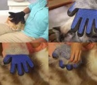 Щетка перчатка для вычесывания шерсти домашних животных True Touch.
Щетка перчат. . фото 2