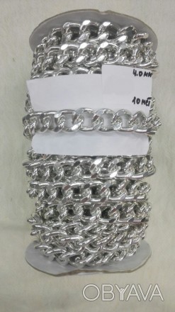 Металлическая декоративная цепь Серебро в бобине 10 м*4 мм
 
Цепочки металлическ. . фото 1