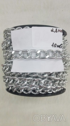 Металлическая декоративная цепь Серебро 10 м*2,8 мм
Цепочки металлические есть в. . фото 1