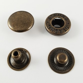 Металева кнопка з механізмом застібання типу АЛЬФА. Діаметр капелюшка 12,5 мм. К. . фото 2