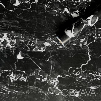Самоклеюча плівка чорний мармур з білим 0,45х10мх0,07мм (2016-1)
Плівка на самок. . фото 1