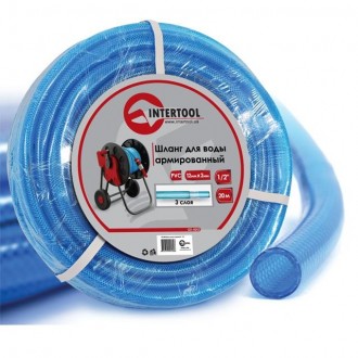 Шланг для воды 3-х слойный 1/2", 20 м, армированный PVC INTERTOOL GE-4053. Харьков. фото 1 Шланг для воды 3-х слойный 1/2", 20 м, армированный PVC INTERTOOL GE-4053. Харьков. фото 1
