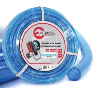 Шланг для воды 3-х слойный 1/2", 50 м, армированный PVC INTERTOOL GE-4056. Харьков. фото 1 Шланг для воды 3-х слойный 1/2", 50 м, армированный PVC INTERTOOL GE-4056. Харьков. фото 1