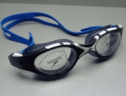 Очки для плавания Speedo, материал линз: термопластик, цвет линз: прозрачный/дым. . фото 3