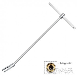 Ключ свечной с магнитом Т-образный TOPTUL 16мм L450мм CTHB1645 изготовлен из выс. . фото 1