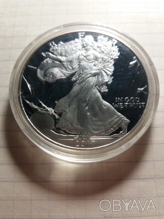 1 долар Liberty США 2017 року. Монета нова. Капсула не відкривалася. Розмір: 40*. . фото 1
