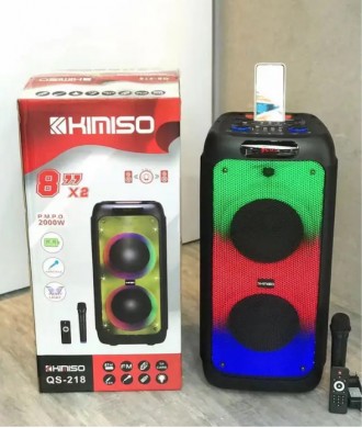 
Колонка портативна, з Bluetooth на акумуляторі з радіомікрофоном KIMISO QS 218
. . фото 6
