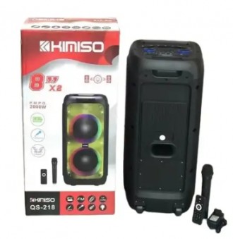 
Колонка портативна, з Bluetooth на акумуляторі з радіомікрофоном KIMISO QS 218
. . фото 3