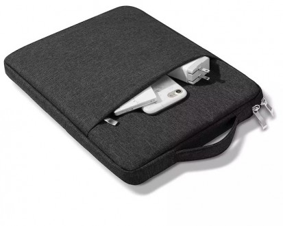 Сумка чехол для ноутбука текстильная с ручкой
	Внутреннее флисовое покрытие чехл. . фото 4