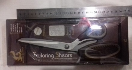 Портновские ножницы с лезвием 12 см, лезвие из стали, ручки из пластика прорезин. . фото 2