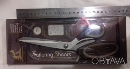 Портновские ножницы с лезвием 12 см, лезвие из стали, ручки из пластика прорезин. . фото 1