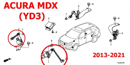 Тяга датчика положения кузова передняя левая ACURA MDX 2013-2021 (YD3) 33136TRXH. . фото 8