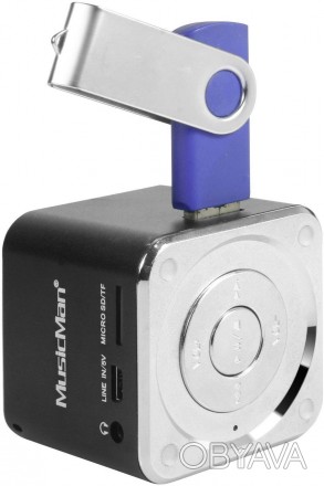 Портативна міні-колонка з вбудованим MP3-плеєром, USB-слотом і MicroSD-картою до. . фото 1