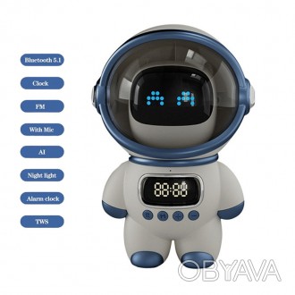 
Bluetooth колонка у формі космонавта ADIN M20. MP3, Bluetooth, AUX, годинник, р. . фото 1