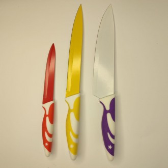 Набір ножів "HIGH QUALITY KNIFE SET" з керамічним покриттям складається з трьох . . фото 3