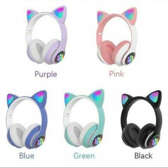 Дитячі бездротові блютуз навушники світяться з котячими вушками LED CAT EAR P33
. . фото 3