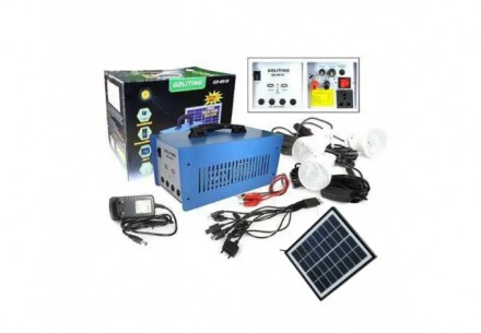 Солнечная система электроснабжения GD8018 С солнечной панелью + лампочки 3шт 
Те. . фото 3