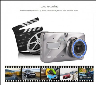 ANATAR IPS 4 ''Full HD 1296P Автомобильный видеорегистратор камера с двумя объек. . фото 7