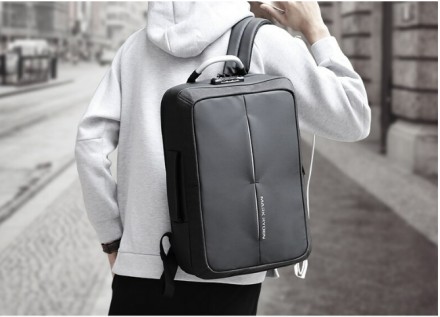 Бизнес рюкзак для ноутбука для Для мужчин Анти-кражи 2-в-1 Сумки из натуральной . . фото 3