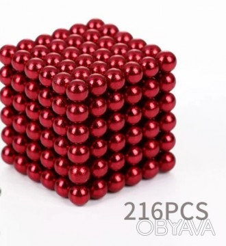 Неокуб NeoCube  Головоломка Магнитные шарики 2 мм, 216 шариков красный