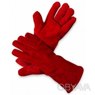 Защитные перчатки сварщика Краги (красные).
Краги сварщика пятипалые производять. . фото 1
