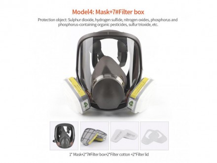 Полная маска MJ-4006
4006 Серия Пылезащитная маска Полнолицевая противогаз Пылез. . фото 5