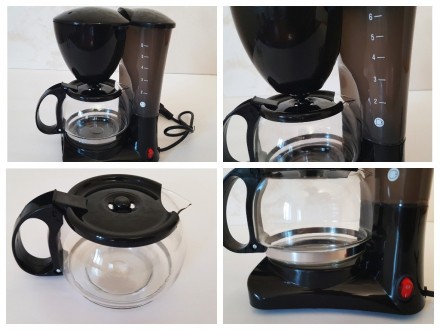 Опис:
Кавоварка Crownberg Cb-1563 чорна 800 Вт краплинна кавоварка зі скляною ко. . фото 6
