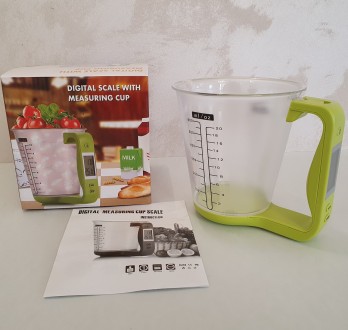 Опис:
Електронна цифрова мірна чаша для кухні термометром і вагами
Електронна ци. . фото 11
