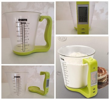 Опис:
Електронна цифрова мірна чаша для кухні термометром і вагами
Електронна ци. . фото 10
