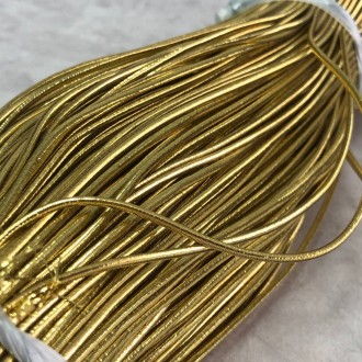 Резинка круглая (шляпная) Размер: 215 мм. Цвет: Золото Продается на метраж от 1 . . фото 4