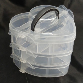 Пластиковая тара (контейнер, органайзер) для рукоделия и шитья Диаметр: 15 см Вы. . фото 2