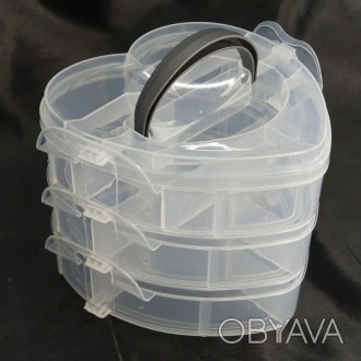 Пластиковая тара (контейнер, органайзер) для рукоделия и шитья Диаметр: 15 см Вы. . фото 1