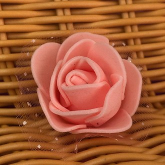 Роза с фатином латексная (фоамиран) Материал: фоамиран Цвет: на фото и в названи. . фото 2