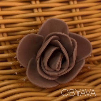 Троянда з фатином латексна (фоаміран)Матеріал: фоаміранКолір на фото та у назвіП. . фото 1