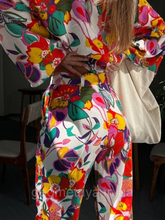 
Льняной костюм рубашка+штаны цветочный принт
Параметры:
S: ОГ до 96 см, талия 6. . фото 9