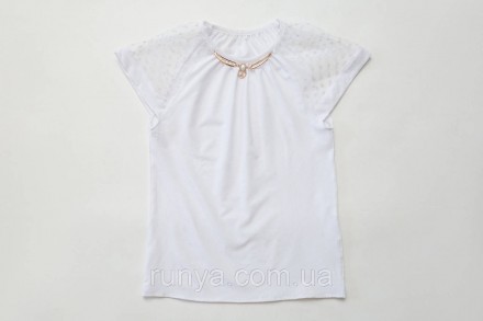 Блузка для девочки белая. Легкая струящаяся ткань софт с составом 65% вискоза 20. . фото 2