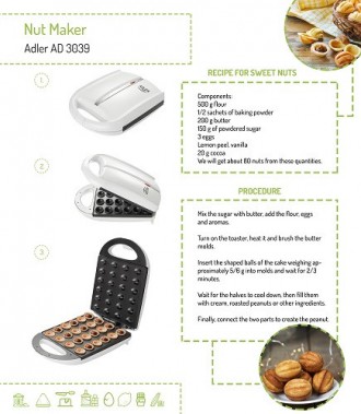 Горішниця Adler AD 3039
Апарат для випічки печива, горішків з автоматичним регул. . фото 7