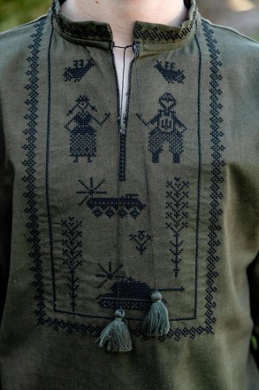 
Лляна вишиванка на хлопчика сорочка з довгим рукавом на підлітка. 
 Модель моде. . фото 9