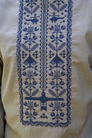 
Вишиванка чоловіча хакі — патріотична українська сорочка, виготовлена з натурал. . фото 8