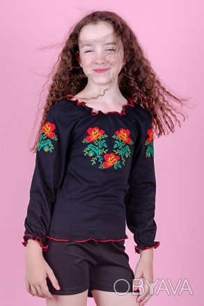 Практичний формат вишиванки — кофта з вишивкою для дівчинки, натуральна та приєм. . фото 1