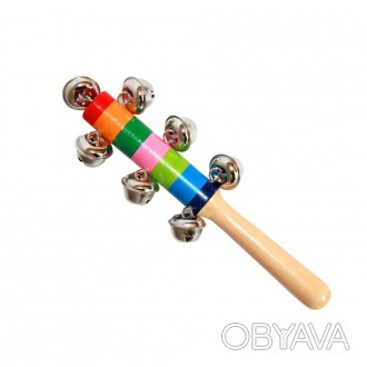 Деревянная игрушка Руді Бубенцы с ручкой 20 см (Д322у)