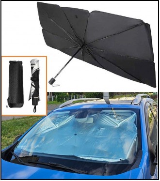 Универсальный зонт автомобильный под лобовое стекло от солнца в комплекте чехол . . фото 2