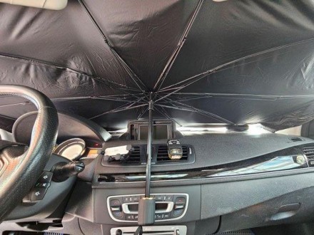 Универсальный зонт автомобильный под лобовое стекло от солнца в комплекте чехол . . фото 6