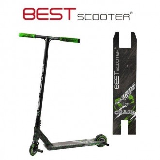 Самокат трюковый Best Scooter CRASH HIC + Пеги 2шт Черно-зеленый. Возможно купит. . фото 2